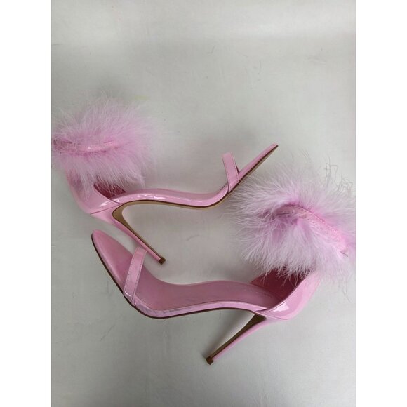 Marc Fisher LTD Genivy Feather Ankle Strap Stiletto Sandals Flamingo Pink 8.5 - Picture 9 of 10